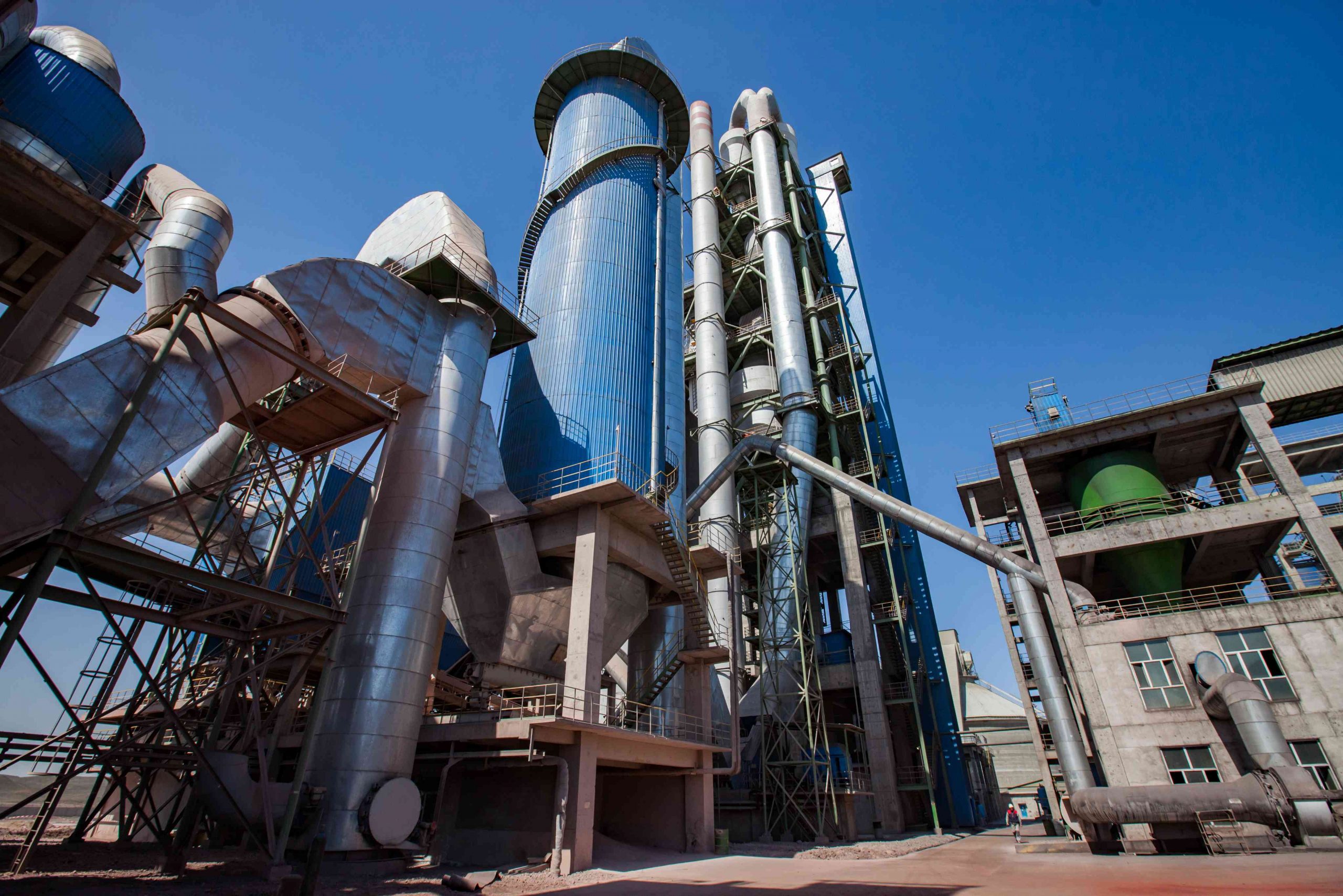 Image of equipment used for producing cement at a cement plant