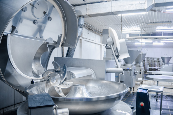 Hygienic Stainless Steel Equipment in a Food Processing Plant
