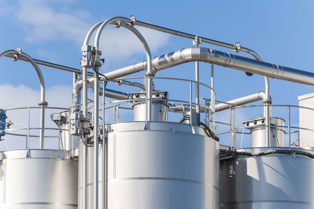 A chemical processing plant.