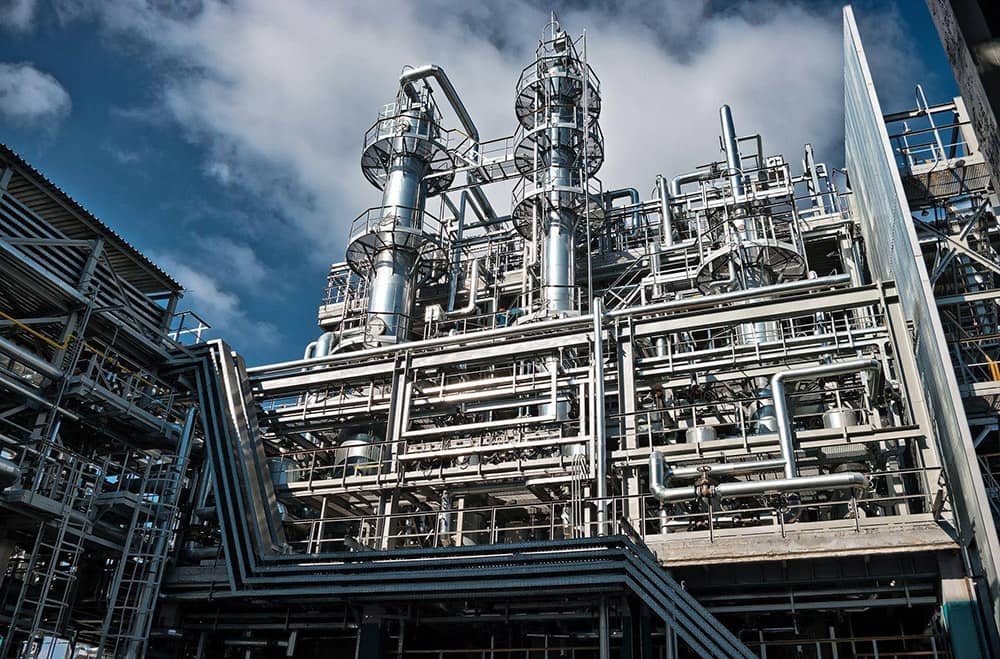 Detail of industrial chemical plant.